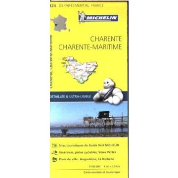 Carte routière Michelin 324 Charente Charente-Maritime 1:150 000