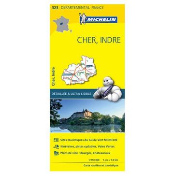 Carte routière Michelin 323 Cher Indre 1:150 000