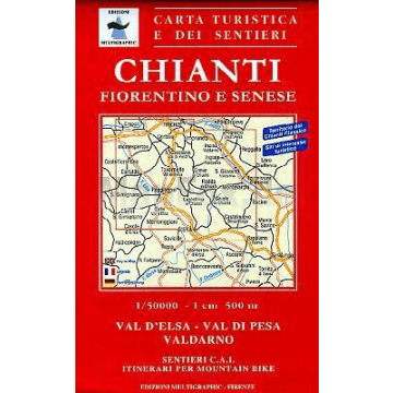 Carte topographique Multigraphic 522 Chianti Fiorentino e Senesi 1:50 000