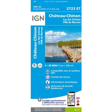 Carte topographique IGN 2723 ET Château-Chinon 1:25 000
