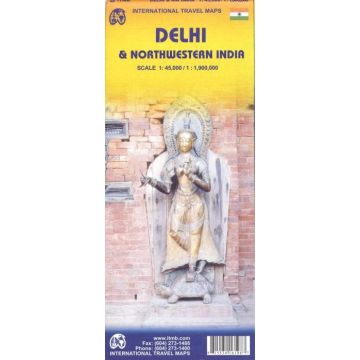 Plan de ville Delhi 1:45 000 / Carte routière Northwestern India 1:1,9 Mio. / ITMB
