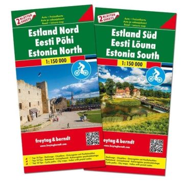 Carte routière Estonie Nord & Sud 1:150 000 (2 cartes) / Freytag & Berndt