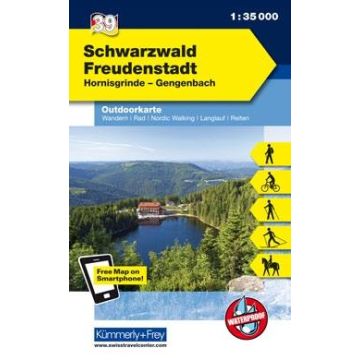 Carte de randonnée Schwarzwald Freudenstadt 1:35 000 / Kümmerly & Frey Outdoorkarte 39