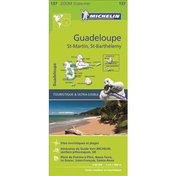 Carte routière Michelin 137 Guadeloupe 1:80 000