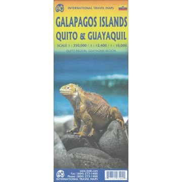 Carte routière Galapagos Islands 1:350 000 / Plans de ville Quito 1:12 400 Guayaquil 1:10 000/ ITMB