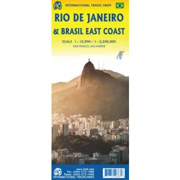 Plan de ville Rio de Janeiro 1:12 900 / Carte routière Brasil East Coast 1:2 200 000