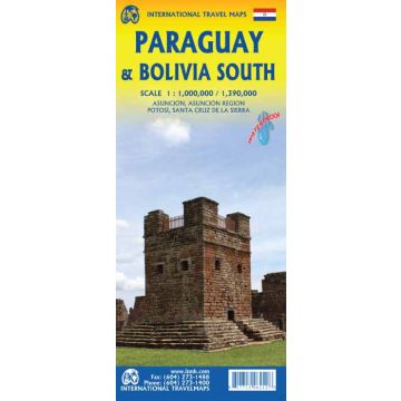 Carte routière Paraguay 1:1 Mio. & Bolivia South 1:390 000 / ITMB