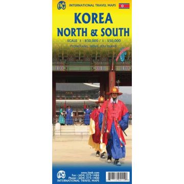 Carte routière Korea North 1:830 000 / Korea South 1:550 000 / ITMB