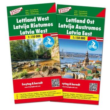 Carte routière Lettonie Ouest & Est 1:150 000 (2 cartes) / Freytag & Berndt