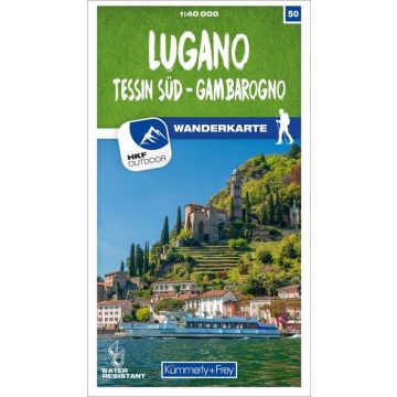 Carte pédestre 50 Lugano Sottoceneri Gambarogno 1:40 000 / Kümmerly & Frey