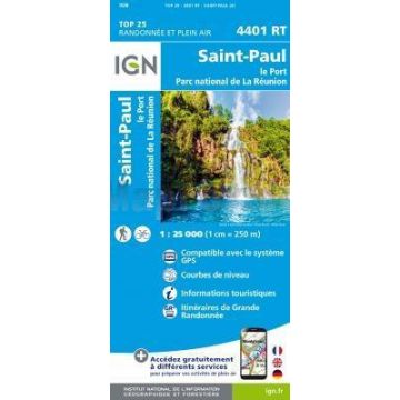 Carte topographique IGN 4401 RT Saint-Paul (La Réunion) 1:25 000
