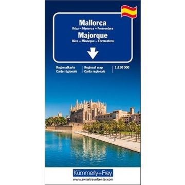 Carte routière Majorque Ibiza Minorque 1:150 000 / Kümmerly & Frey