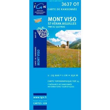 Carte topographique IGN 3637 OT Mont Viso 1:25 000