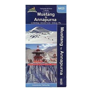 Carte topographique Mustang to Annapurna 1:165 000 / Nepa Maps