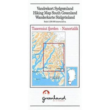 Carte de randonnée 5 Tasermiut fjorden Nanortalik 1:100 000 (Greenland) / Harvey 