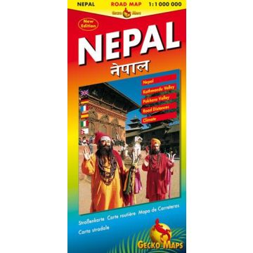 Carte routière Nepal 1:1 000 000 / Gecko Maps