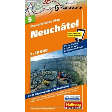 Mountainbike Map 5 Neuchâtel 1:50 000 / Hallwag