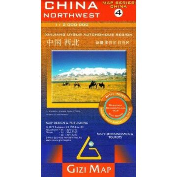 Carte routière China Northwest 1:2 Mio. / Gizi Map