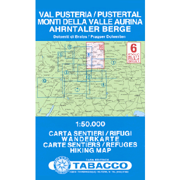 Carte de randonnée Tabacco 6 Val Pusteria Monti della Valle Aurina 1:50 000