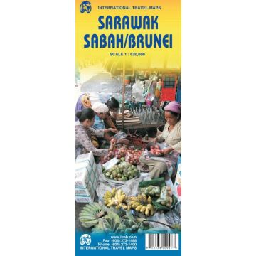 Carte routière Sarawak Sabah Brunei 1:620 000 / ITMB