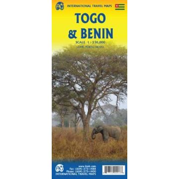 Carte routière Benin & Togo 1:530 000 / ITMB