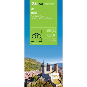 Carte topographique IGN D09 Ariège 1:100 000 / Top 100