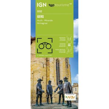 Carte topographique IGN D32 Gers 1:100 000 / Top 100