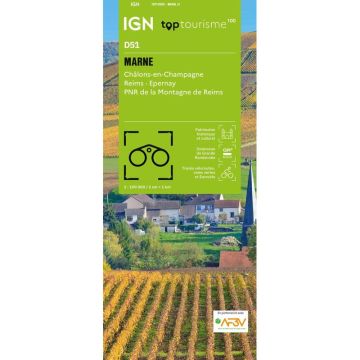 Carte topographique IGN D51 Marne 1:100 000 