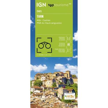 Carte topographique IGN D81 Tarn 1:100 000 / Top 100