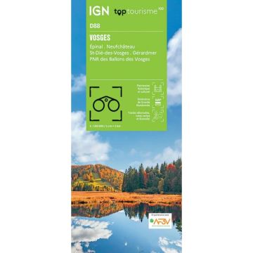 Carte topographique IGN D88 Vosges 1:100 000 / Top 100