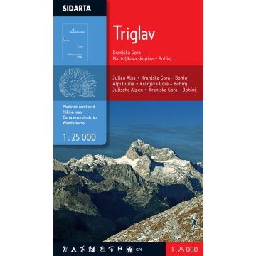 Carte de randonnées Triglav 1:25 000 / Sidarta