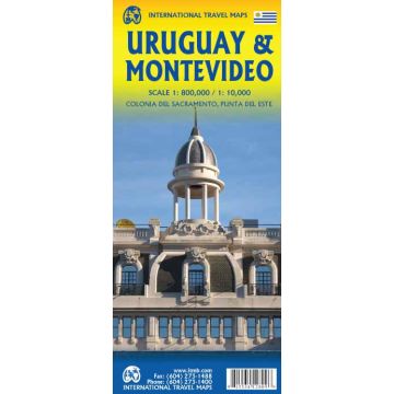 Carte routière Uruguay 1:770 000 / Montevideo  1:10 000 / ITMB