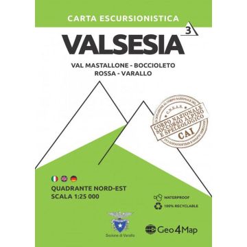Carte de randonnée Valsesia Nord-Est 1:25 000 / Geo4Map 103