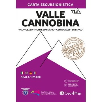 Carte de randonnée Valle Cannobina 1:25 000 / Geo4Map 113
