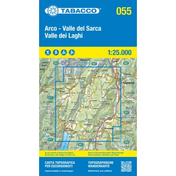 Carte de randonnée Tabacco 055 Arco Valle del Sarca Valle dei Laghi 1:25 000