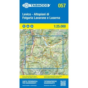 Carte de randonnée Tabacco 057 Levico Altopiano Folgaria Lavarone e Luserna 1:25 000
