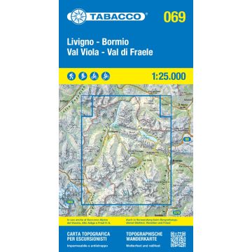 Wanderkarte Tabacco 069 Livigno Bormio Val Viola 1:25 000