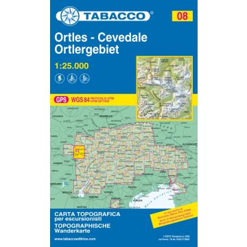 Carte de randonnée Tabacco 08 Ortles Cevedale 1:25 000