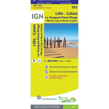 Carte topographique IGN 101 Lille Calais 1:100 000