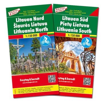 Carte routière Lituanie Nord & Sud 1:150 000 (2 cartes) / Freytag & Berndt