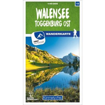 Wanderkarte 15 Walensee Toggenburg Ost 1:40 000 / Kümmerly & Frey