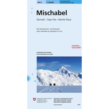 284 S Mischabel Carte de randonnée à ski 1:50 000