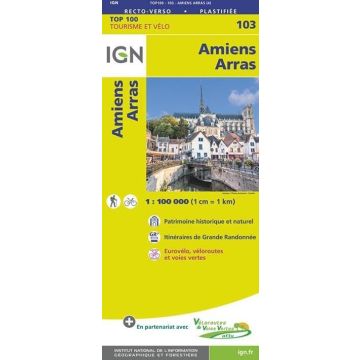 Topographische Karte IGN 103 Amiens Arras 1:100 000 