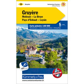 Carte pédestre 16 Gruyère Moléson 1:60 000 / Kümmerly & Frey