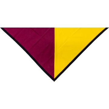 Foulard grenat/jaune bord noir 2cm