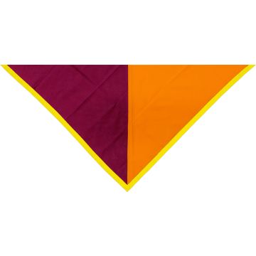 Foulard grenat/orange bord jaune 2cm