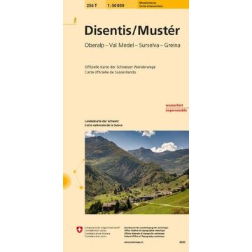 256 T Disentis Muster Carte d'excursions 1:50 000