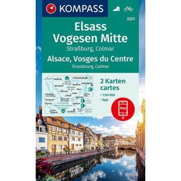 Wanderkarte Kompass 2221 Elsass Vogesen Mitte 1:50 000 (2 Karten im Set)