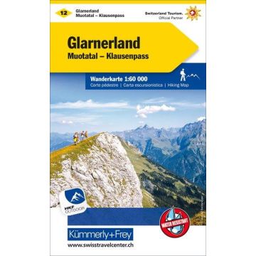 Carte pédestre 12 Glarnerland 1:60 000 / Kümmerly & Frey