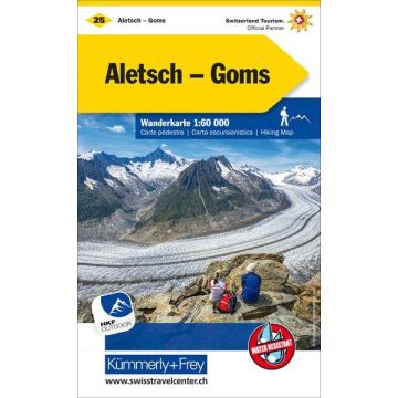 Carte pédestre 25 Aletsch Goms 1:60 000 / Kümmerly & Frey